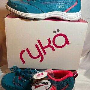 NEW Women’s Sz 7 W Rykä Women's Teanna walking sneakers (teal and pink)